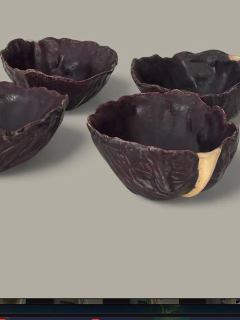 RARE Patricia Garrett Cabbage Leaf Bowls (set of 4)